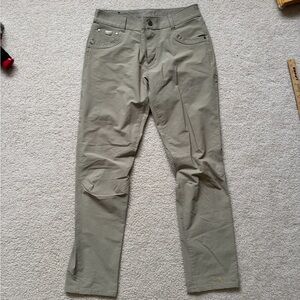 Kuhl Pants Mens 33x34 (32x32) Khaki Beige Hiking Outdoor Stretch Trail